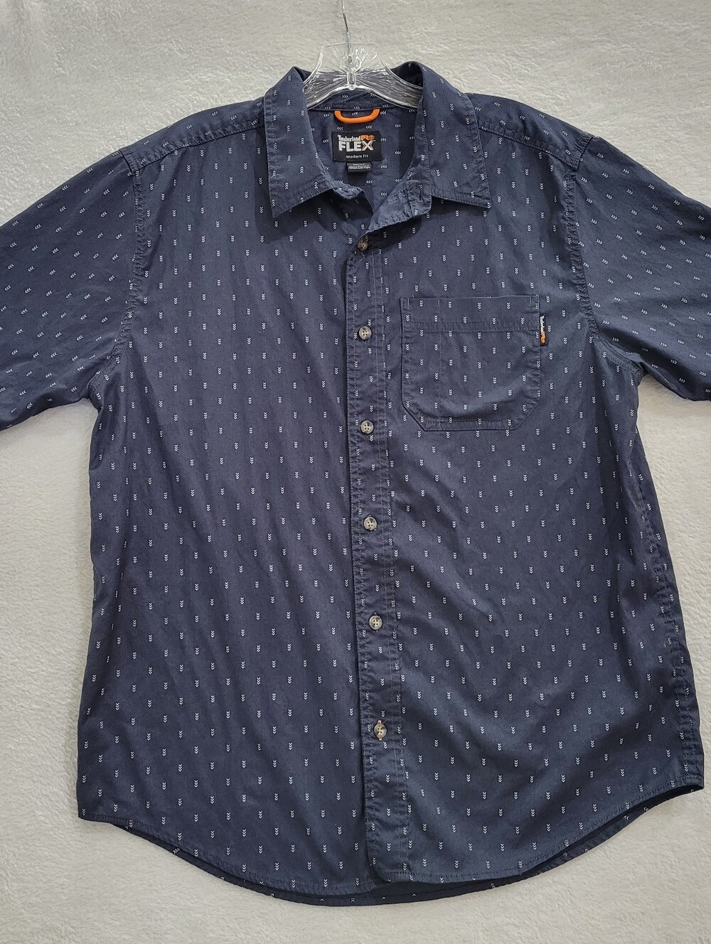 Timberland PRO® Flex Shirt Men's Large Navy Blue White Arrow AOP Modern Fit SS